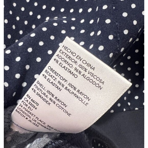 Urban Outfitters Cropped Bomber Jacket Lightweight COPE Navy Blue L Polka Dot - Picture 5 of 5